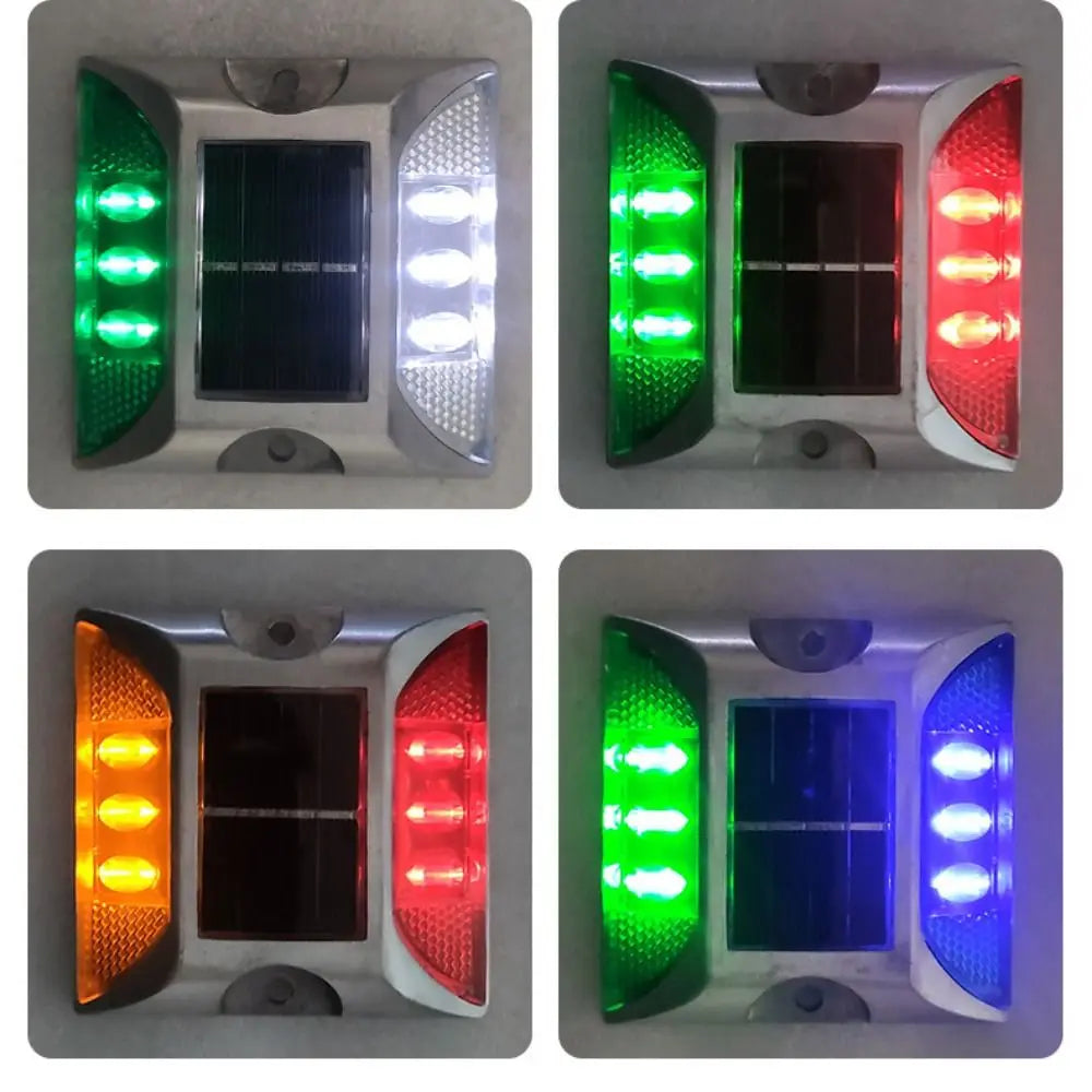 Solar Powered Solar Road Stud Light Outdoor Lighting Durable LED Ground Light Flashing Double Side Traffic Marker Light