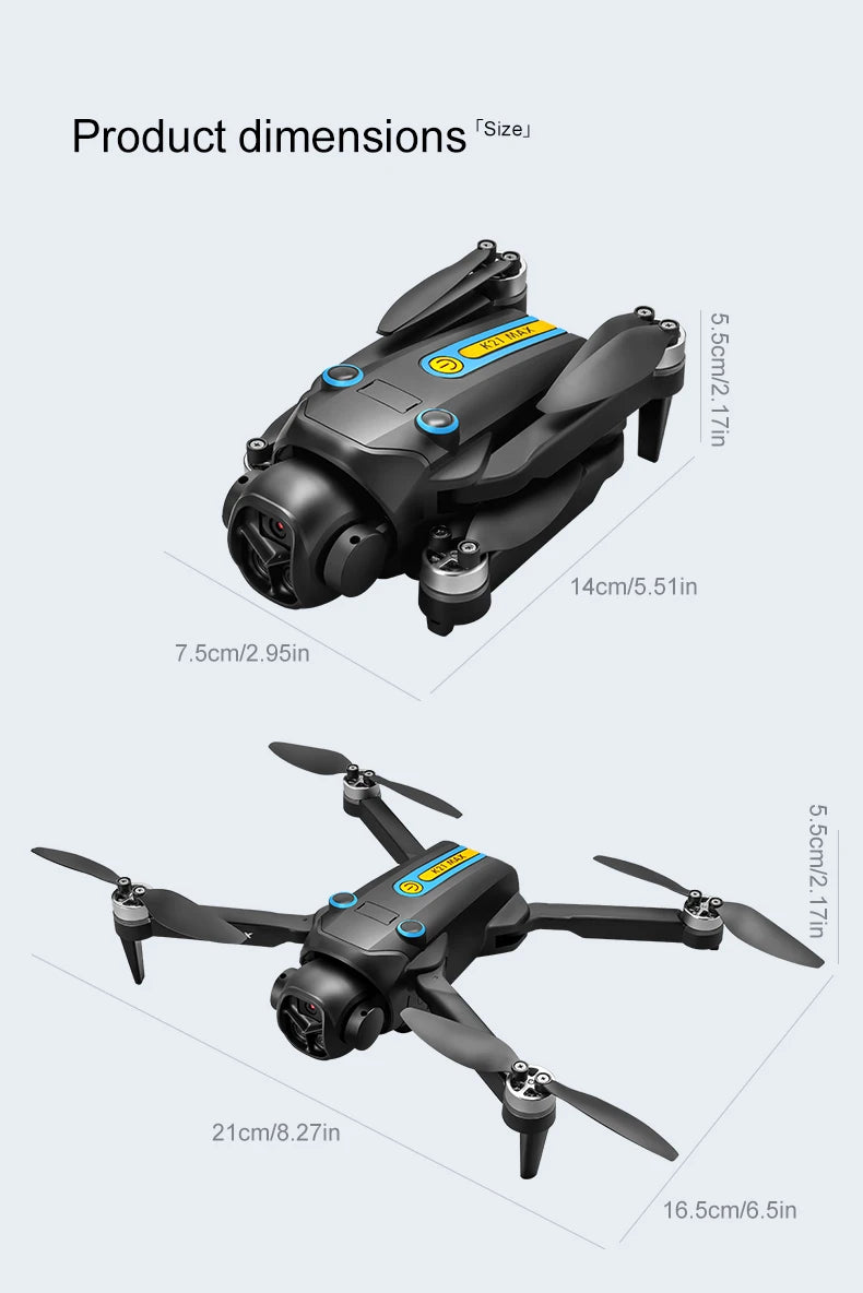 K21MAX Drone with 4.3" Screen Remote Controller, FPV Quadcopter with Optical Flow Hover & Auto Return-to-Home, Portable RC Drone for Beginners, Holiday Gift