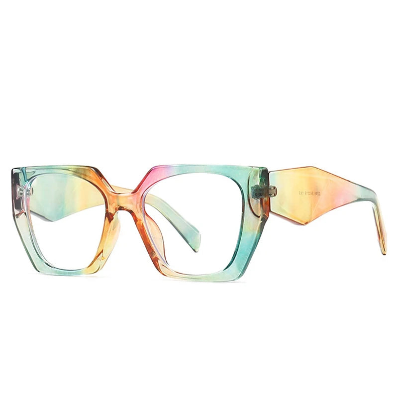 SHAUNA Retro Polygon Cat Eye Women Sunglasses Fashion Brand Designer Colorful Gradient Men Sun Glasses Shades UV400
