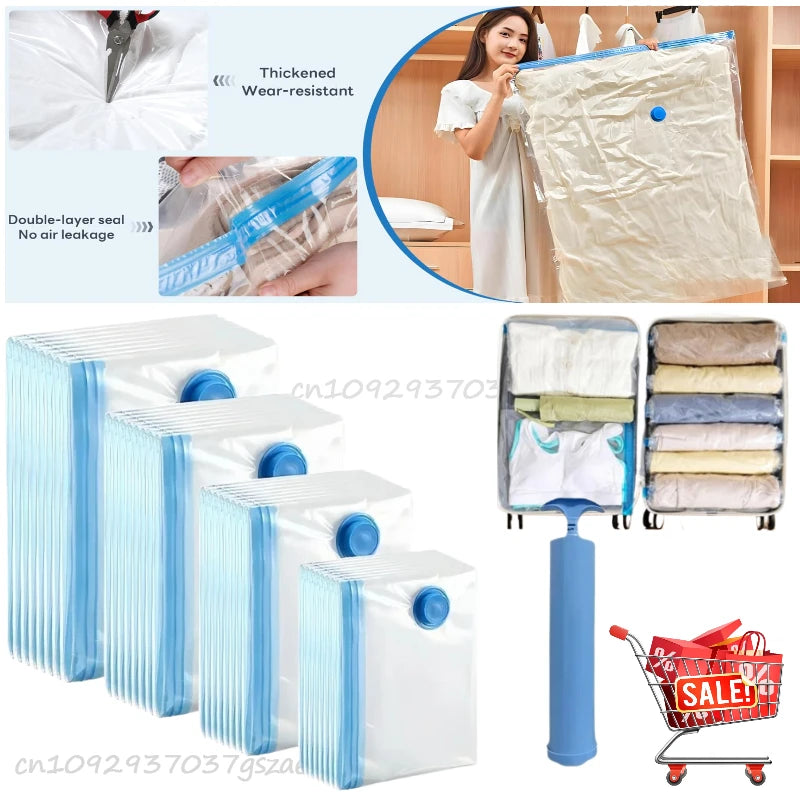Large Capacity Vacuum Storage Bags for Clothes,Bedding,Space Saving Bags Storage Space Saver Compression Bags Vacuum Seal Packet