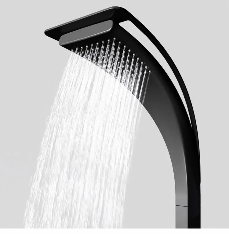 Modern Luxury Wall Mounted Showers Panel Shower Set with Shelves Smart Thermostatic Valve Shower System Set for Hotel Bathroom