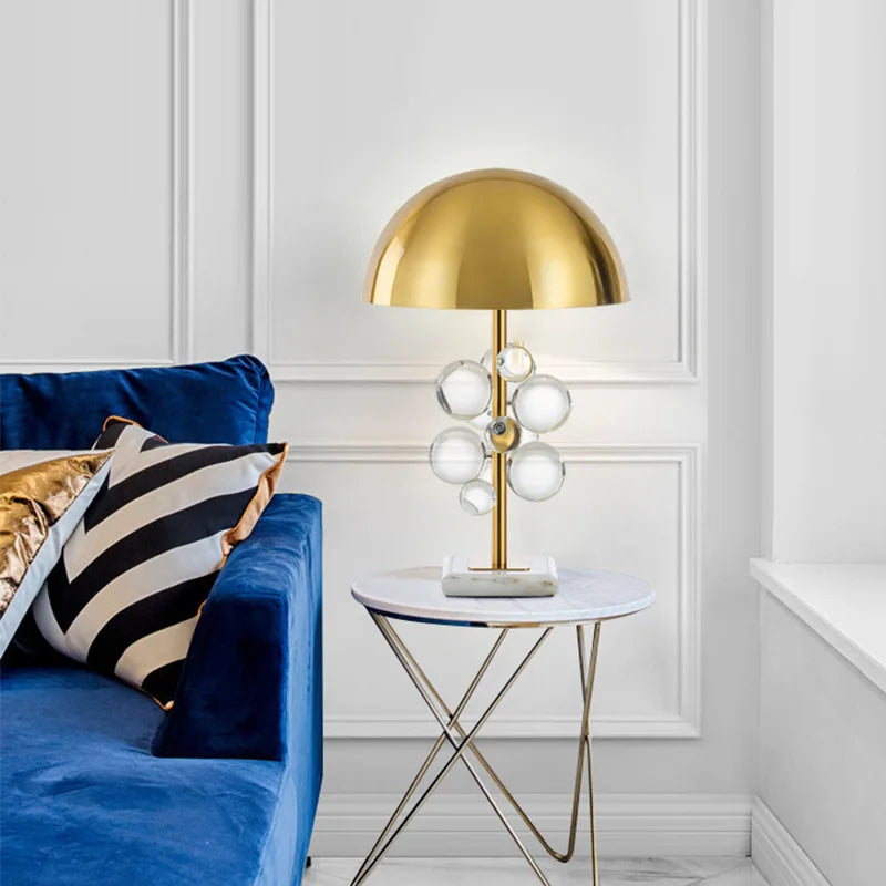 Globo Table Lamp Creative Golden Mushroom Design mushroom lamp Multicolored Crystal Ball Bedroom Decoration bed side lamp lamp