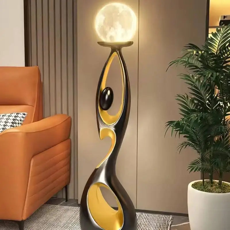 Home Hotel Nordic Living Room Corner Resin Sculpture Floor Light Modern Minimalist Art Decoration Standing Led Floor Lamp