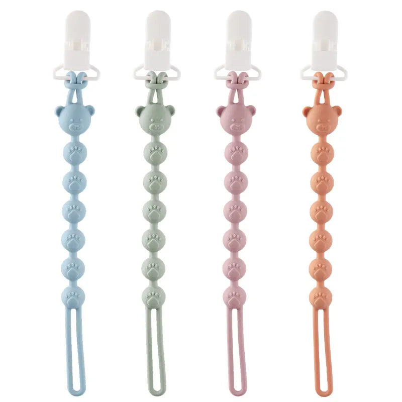 Baby Anti-drop Chain Pacifier Clips Teether Silicone Round Beads Teething Chain For Care Soother Chew Toys Shower Gift