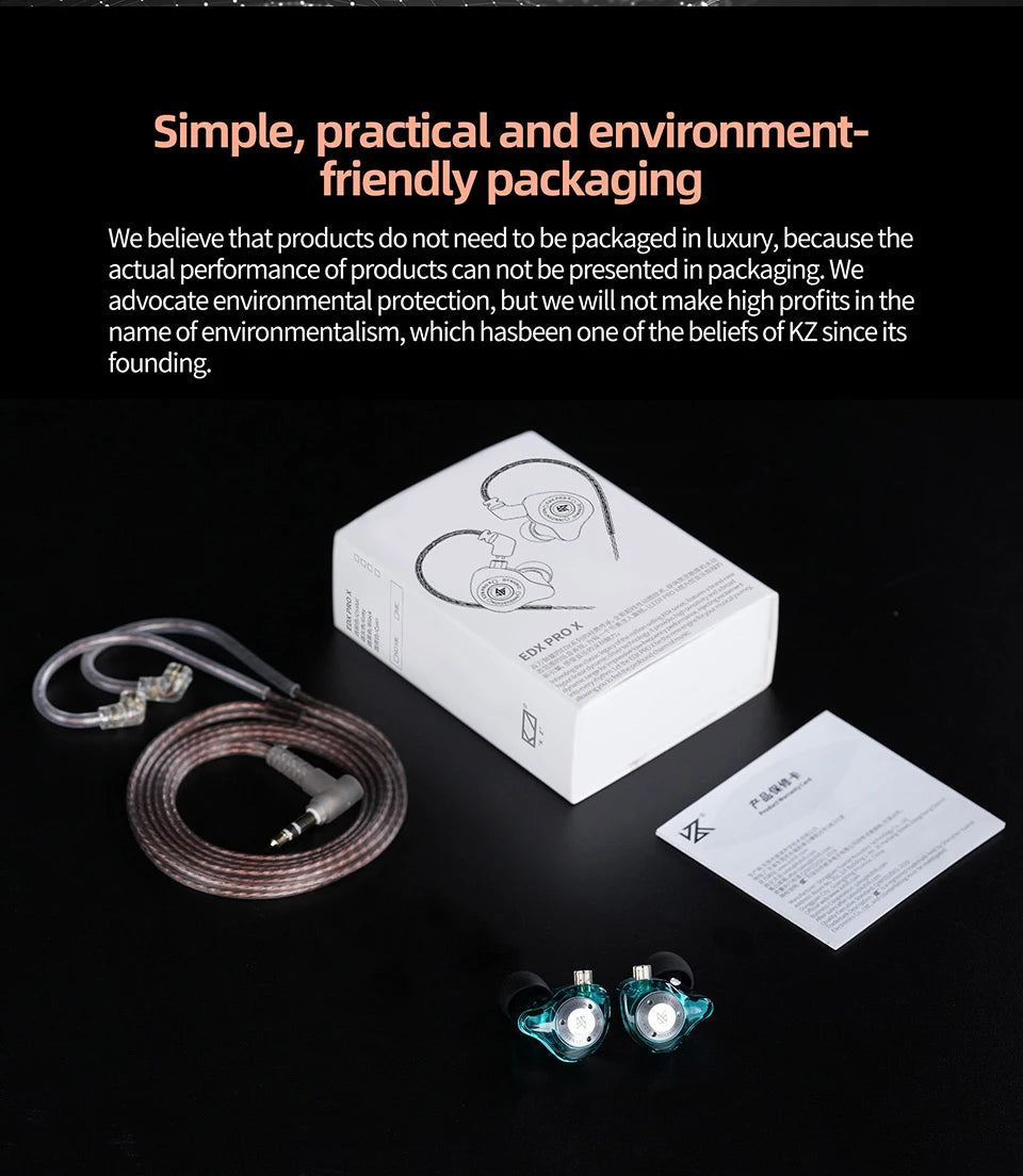KZ  Dynamic Drive Earphone HIFI Bass Earbud Sport Music Cancelling Headsets KZ EDX PROX ZSTX ZSN PROX EDC EDA ZVX