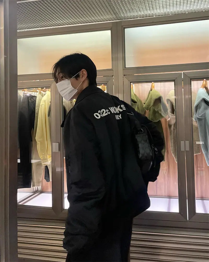 Black Multi-Pocket Bomber Jacket – Short Relaxed Fit