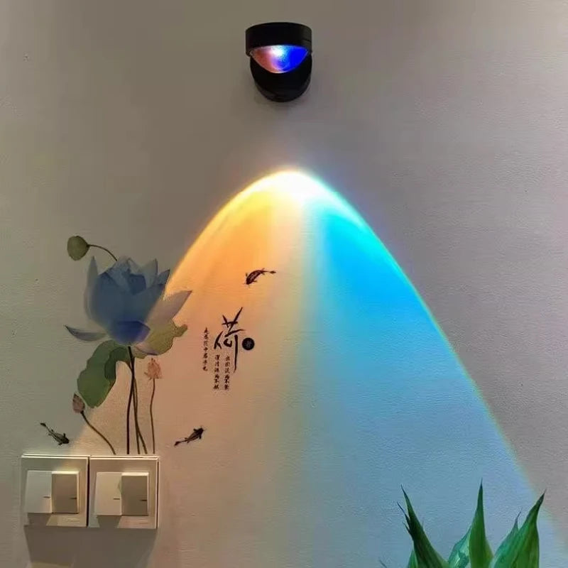 Wireless Sunset Lamp Night Light Projector Deoration Home Wall Lamp Kitchen Display Cabinet Cupboard Bedroom RV Reading Lamps