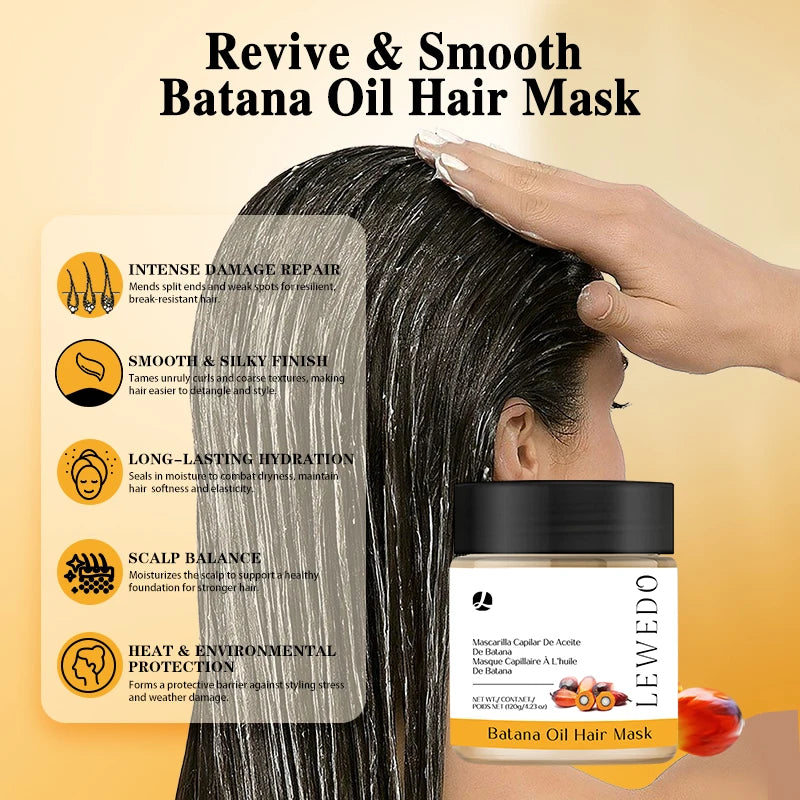 120g Batana Hair Mask Fast Hair Growth Oil Scalp Care Conditioner Batana Oil Anti Hair Loss Thicker Hair Serum Nourish Hair Root