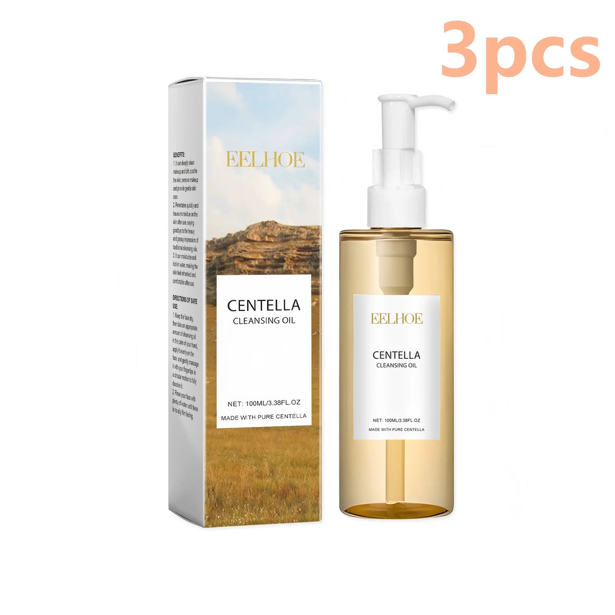 EELHOE Facial Cleansing Oil Centella Asiatica Skin Care for Sensitive Skin Barrier Repair Deep Skin Cleansing Makeup Remover Oil