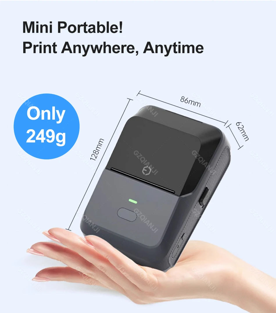 P2 Sticker Printer Thermal Labeling Machine Portable Label Maker Wireless Label Printer with Self-adhesive Paper Label Tape
