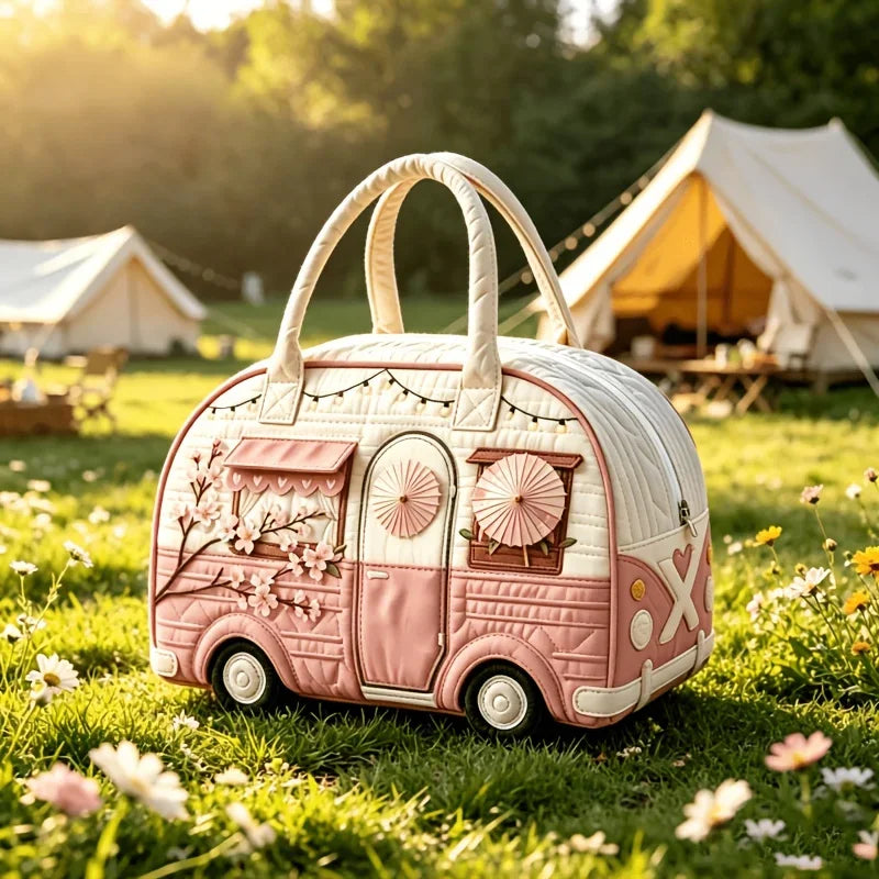New 9 Styles Bus-Shaped Quilted Duffle Bag Large Capacity 3D Quilting Craft Travel Duffel Bag Tote Bags Short-distance Handbag