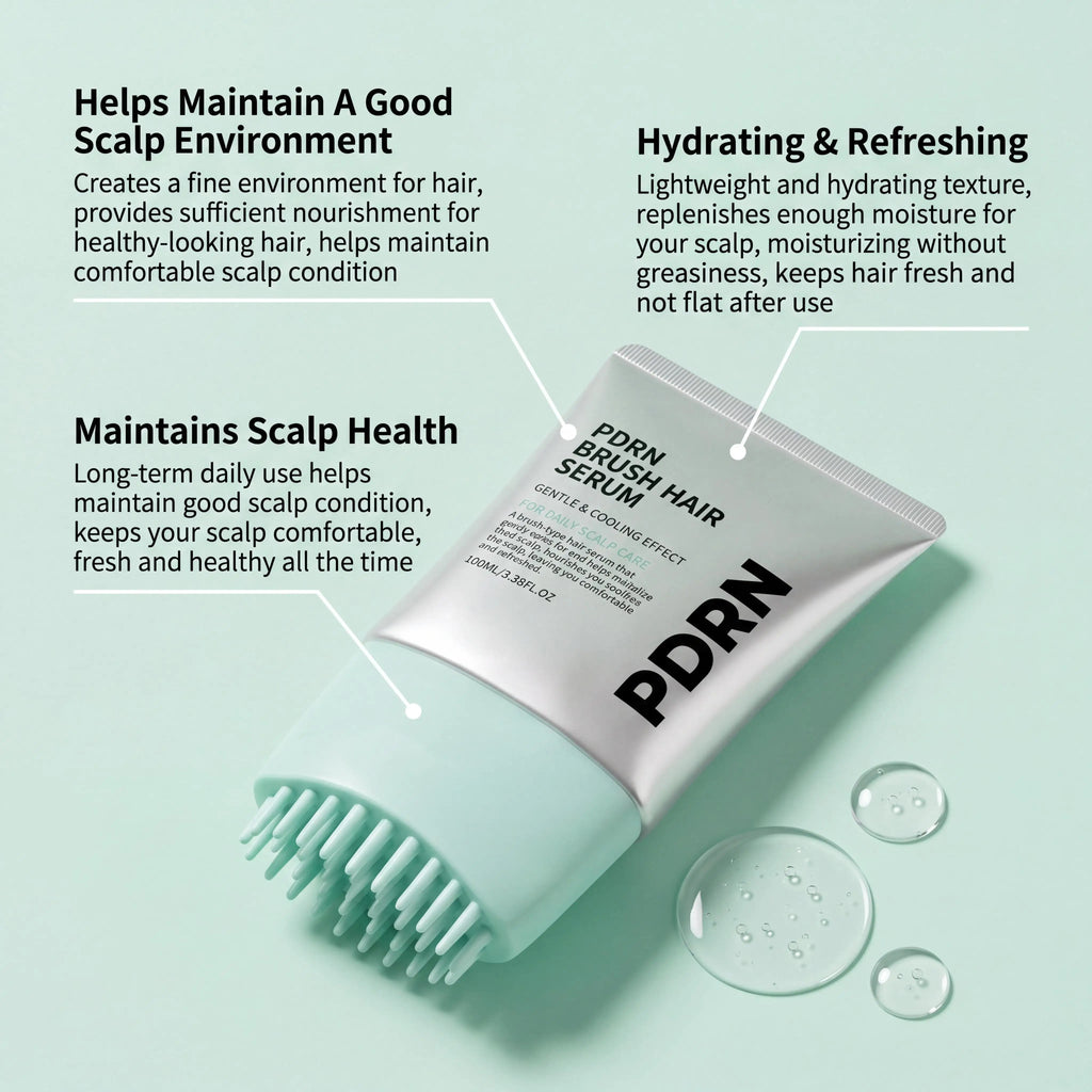 PDRN Scalp Serum With Brush Applicator,Strengthen Hair Follicle Root Hair Growth Serum, Scalp Treatment For Fuller Looking Hair