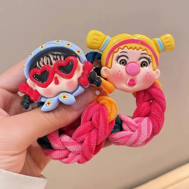 New Cute Cartoon Girls Elastic Hair Band For Women Girls Sweet Hair Ornament Scrunchie Hair Tie Rubber Band Hair Accessories