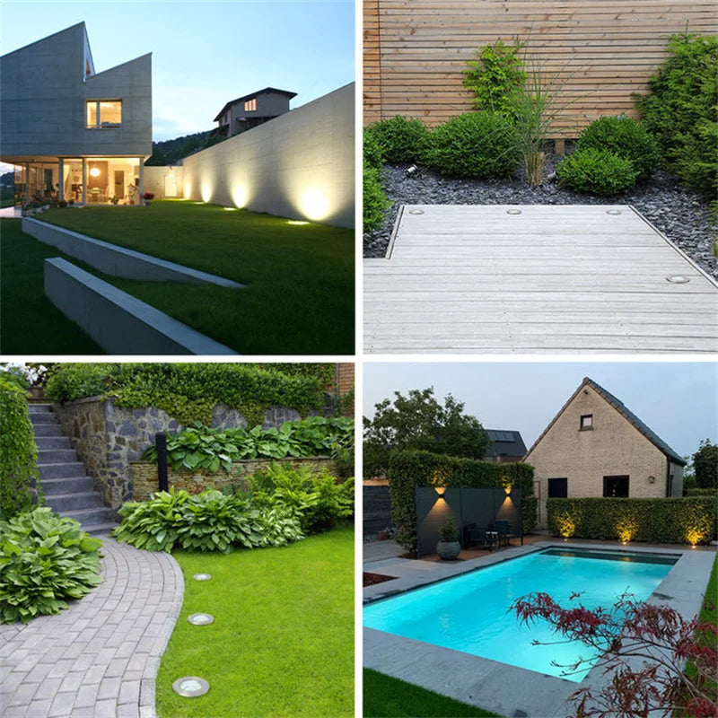 Outdoor Waterproof Led Lamp Garden Deck Terrace Floor Light RGB RGBW Recessed Inground Spot Short 12V 24V IP68 Stainless Steel