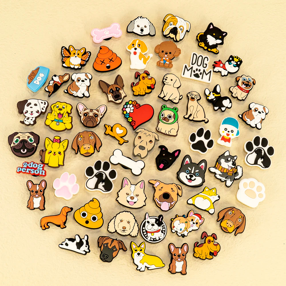 1pcs PVC Dog Shoe Charms Corgi Bulldog Puppy Husky Shoe Decoration Pins for Women Men Kids Sandal Accessories Buckle Ornament