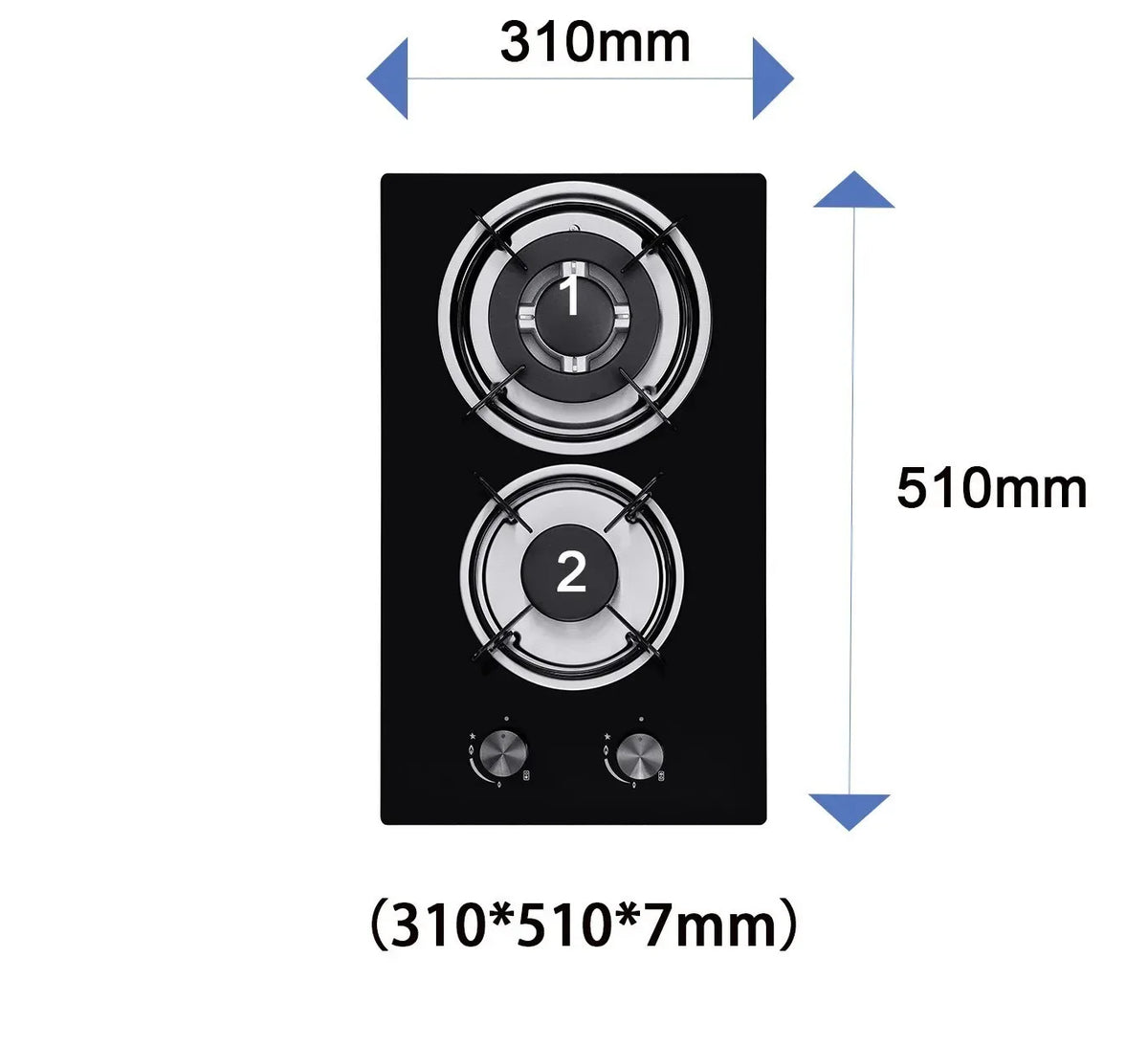 2 Burner Gas Stove, Tempered Glass, Home Kitchen Cooktop, 2 Heads, Durable, Easy to Clean, Gas Cooker