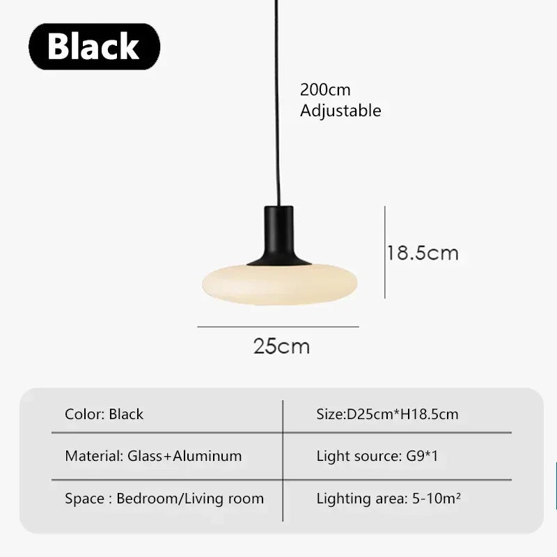 Modern Designer Glass LED Ceiling Hanging Pendant Lamp Luminum for Reading Bedroom Restaurant Dining Room Indoor Home Decoration