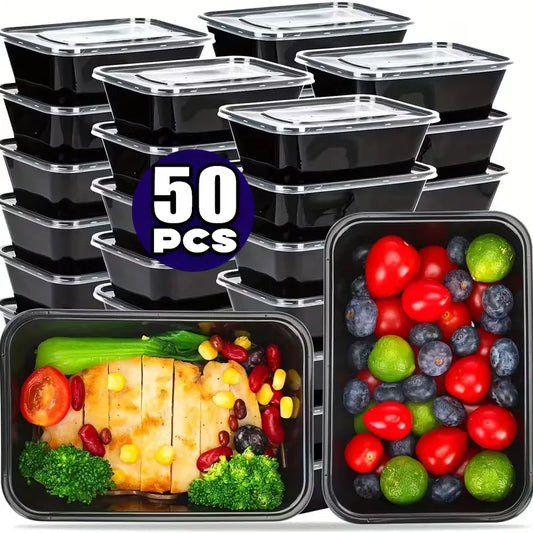1-100pcs Food Packing Boxes Disposable Meal Storage Lunch Containers for Fridge Camping Picnic BBQ Party Rectangular Bento Boxes