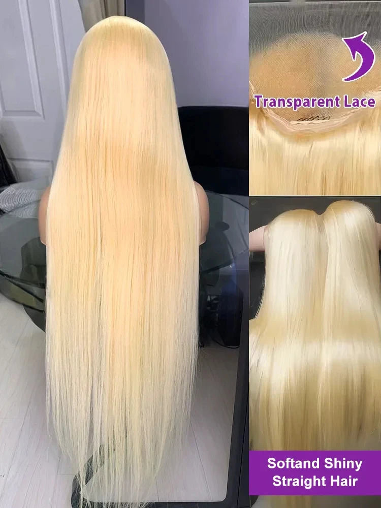 250 Density 30 40 Inch 613 Honey Blonde 13x4 Lace Front Human Hair Wigs Bone Straight 13x6 HD 13x6 Lace Frontal Human Hair