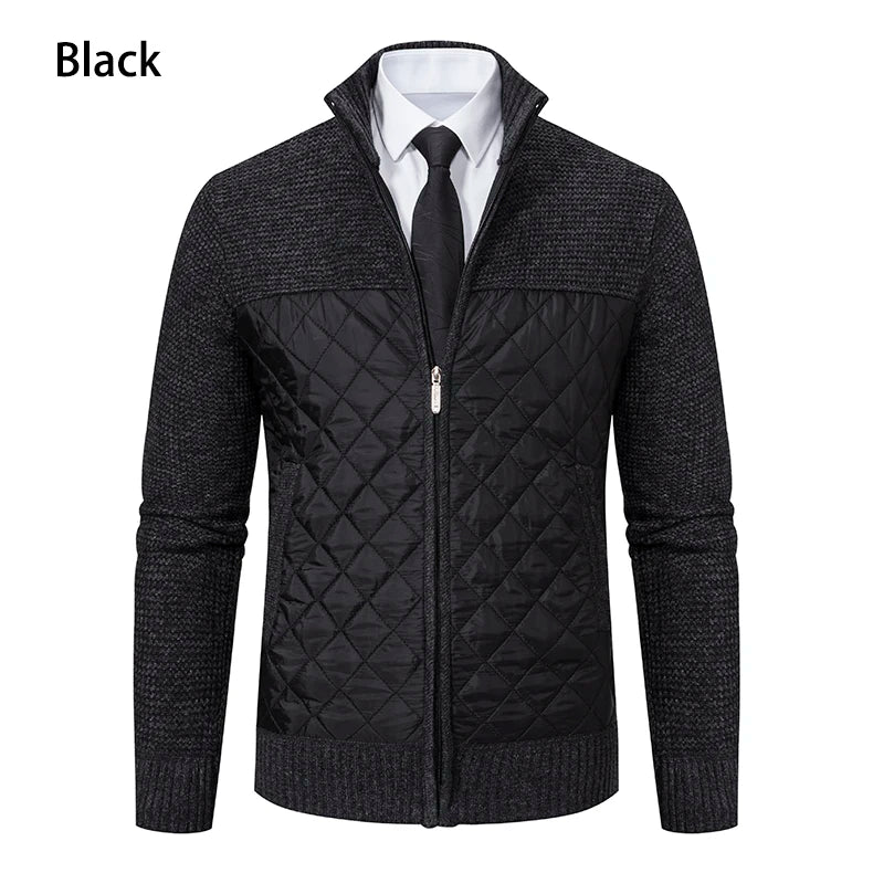 Autumn Winter Sweater Men's Loose Cardigan 2023 New Cold Cold High Neck Jumpers Patchworked Windbreaker Causal Jackets