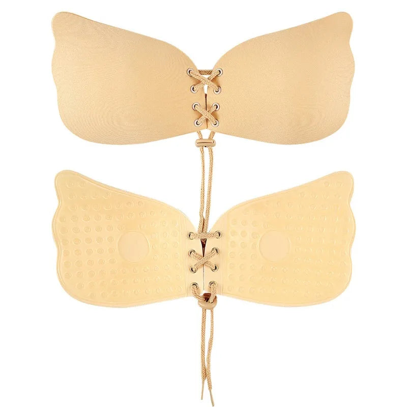 Seamless Adhesive Bras Women Breast Petals Push Up Bra Wedding Party Stick Bras Invisible Silicone Chest Paste Reusable Bra Pads