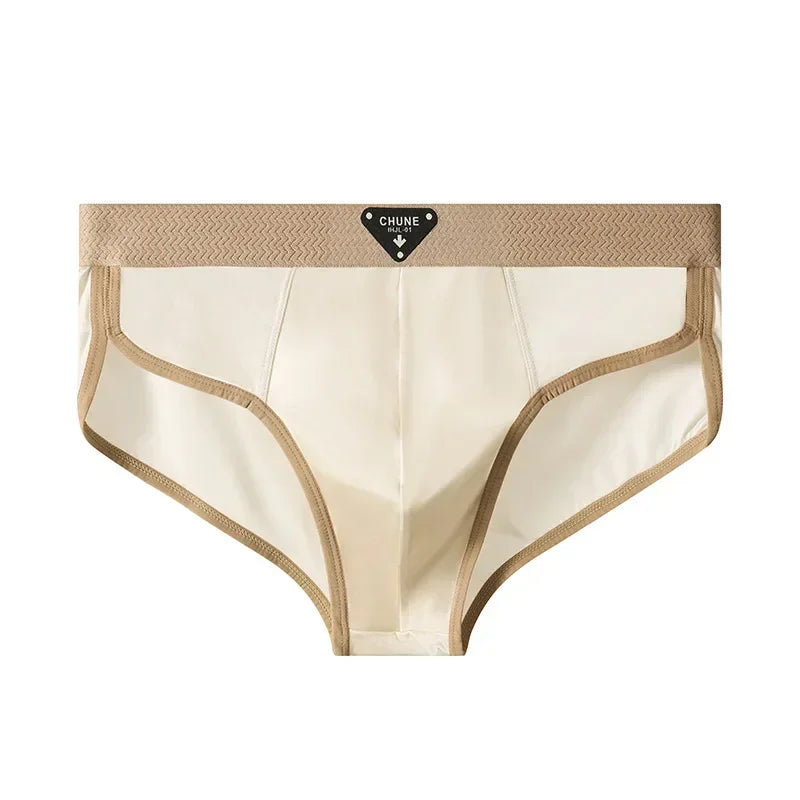 Men's Briefs Ice Silk Satin-like Briefs Men's Underpants Summer Breathable Quick Drying Panties Sexy U Pouch Underwear