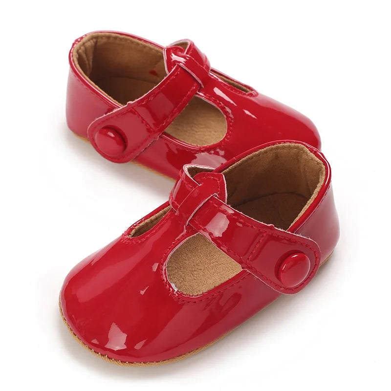 Baby Learning Walk Shoes,Multi Color Patent T-Strap Mary Jane Shoes,Soft Fashion Infant Daily Footwear for Baby Girls 0-1 Year