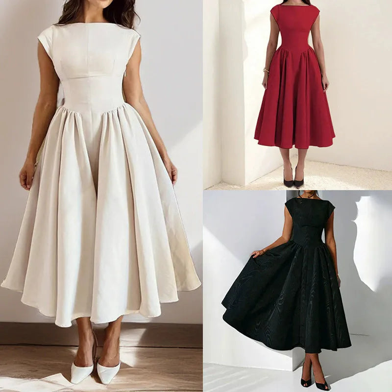 French Pure Lust Fashion Summer Dresses Women's Temperament Elegant Solid Color Slim High Waist Sleeveless Back Hollow Dress
