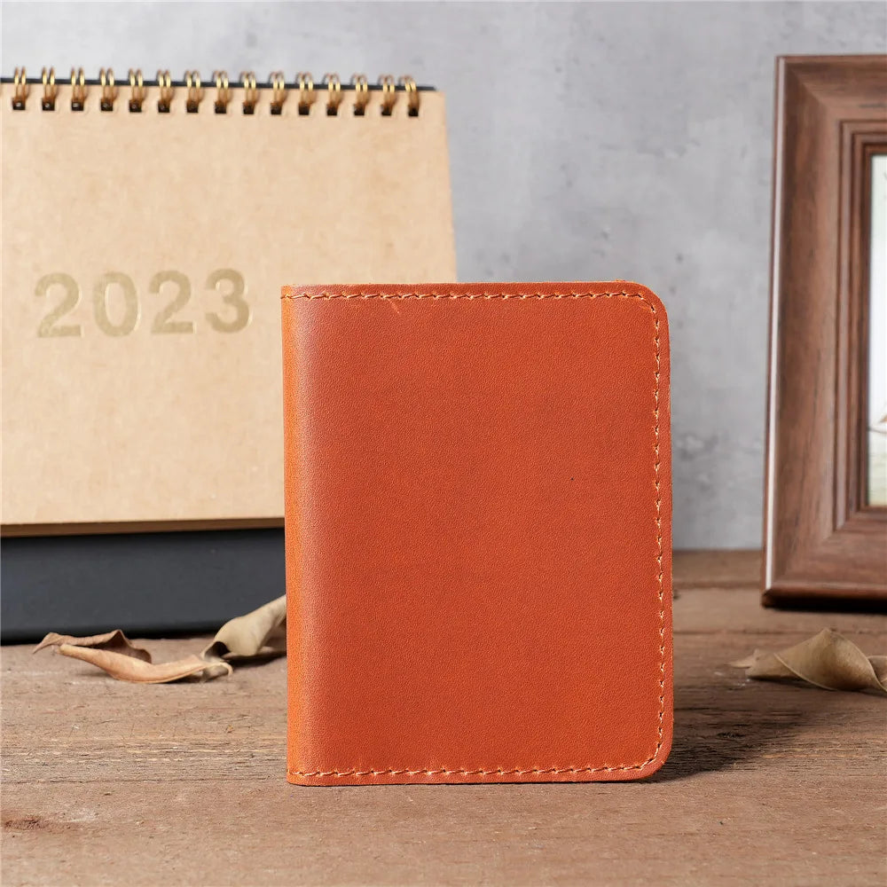 Unisex Genuine Leather Rfid Credit Card Holder Wallet for Women Vintage Small Slim Bifold Men Multi Card Holder Case Purse