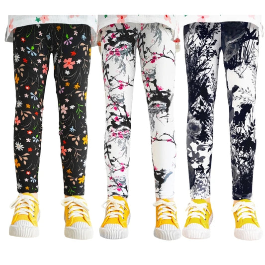 Printing Flowers Tight Baby Leggings for Kids Girls Stretch Slim Pants Children's Clothing