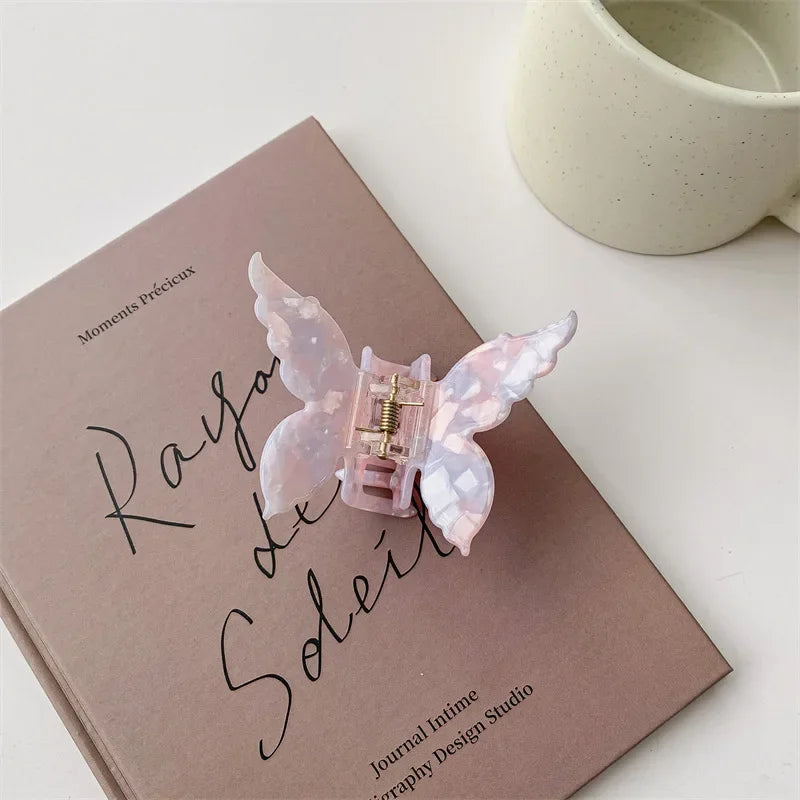 New Gradient Colorful Butterfly Hair Claw for Women French Retro Acetic Acid Hair Clip Fashion Headwear Hairpin Hair Accessories