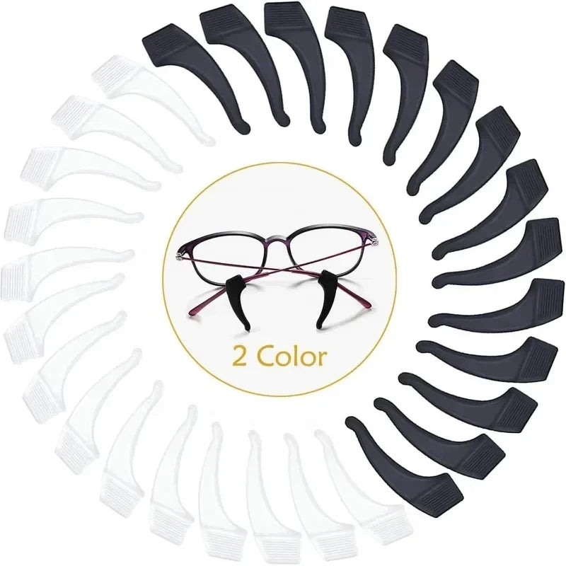 1-20pairs Ear Hook Anti-slip Glasses Leg Ear Sleeve Bracket Fastener Sunglasses Accessories Grip Anti-fall Eyewear Holder