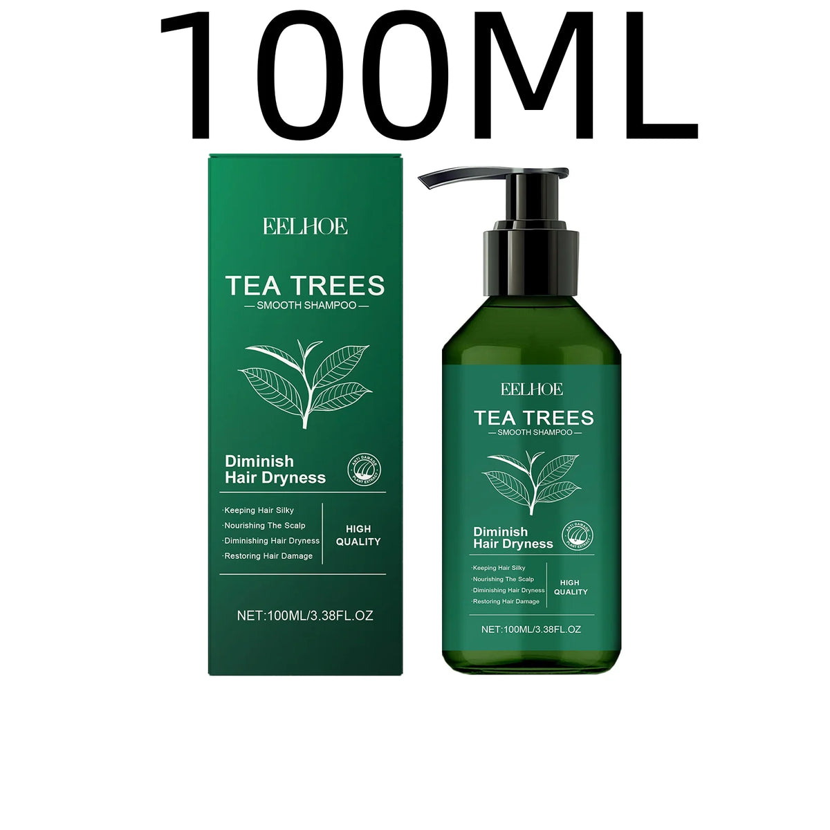 EELHOE Tea Tree Shampoo Repair Damaged Long Lasting Moisturizing Oil Control Dandruff Removal Gentle Cleansing Hair Care Shampoo