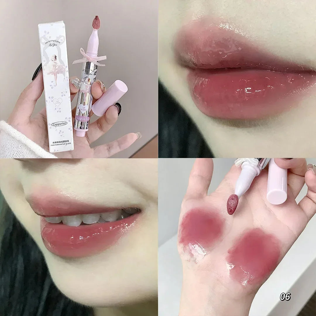 Halo-dyeing Tinted Lip Gloss Crystal Jelly Moisturizing Waterproof Mirror Water Glass Lip Gloss Transparent Color Cosmetics Gift