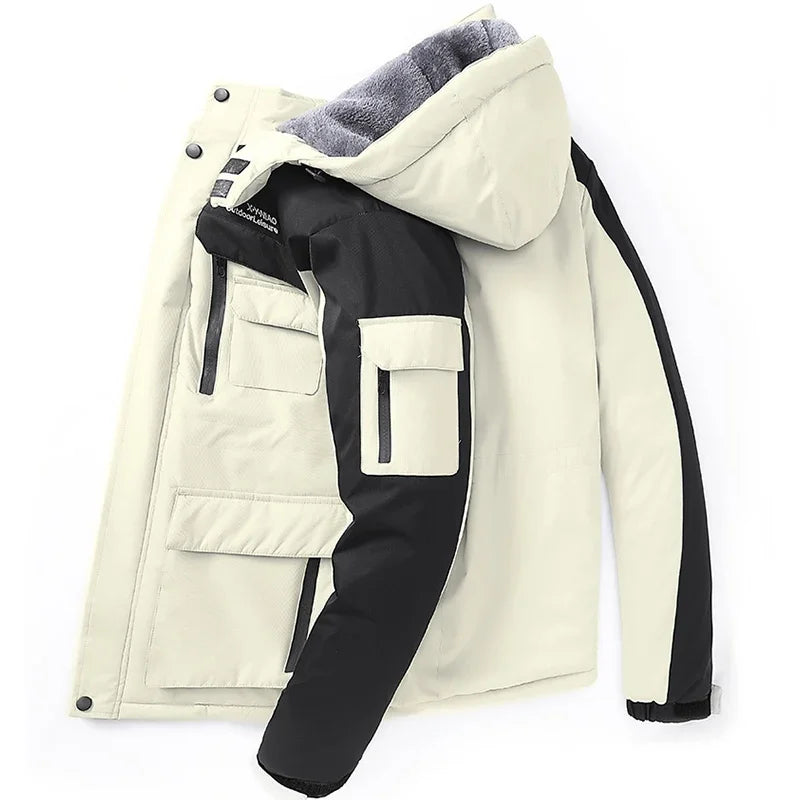 Men's Casual Warm Jackets Mens Plus Velvet Thickening Hooded Coats Ski Suit Coat Winter Jacket Men Parka 6XL 7XL 8XL Jacket