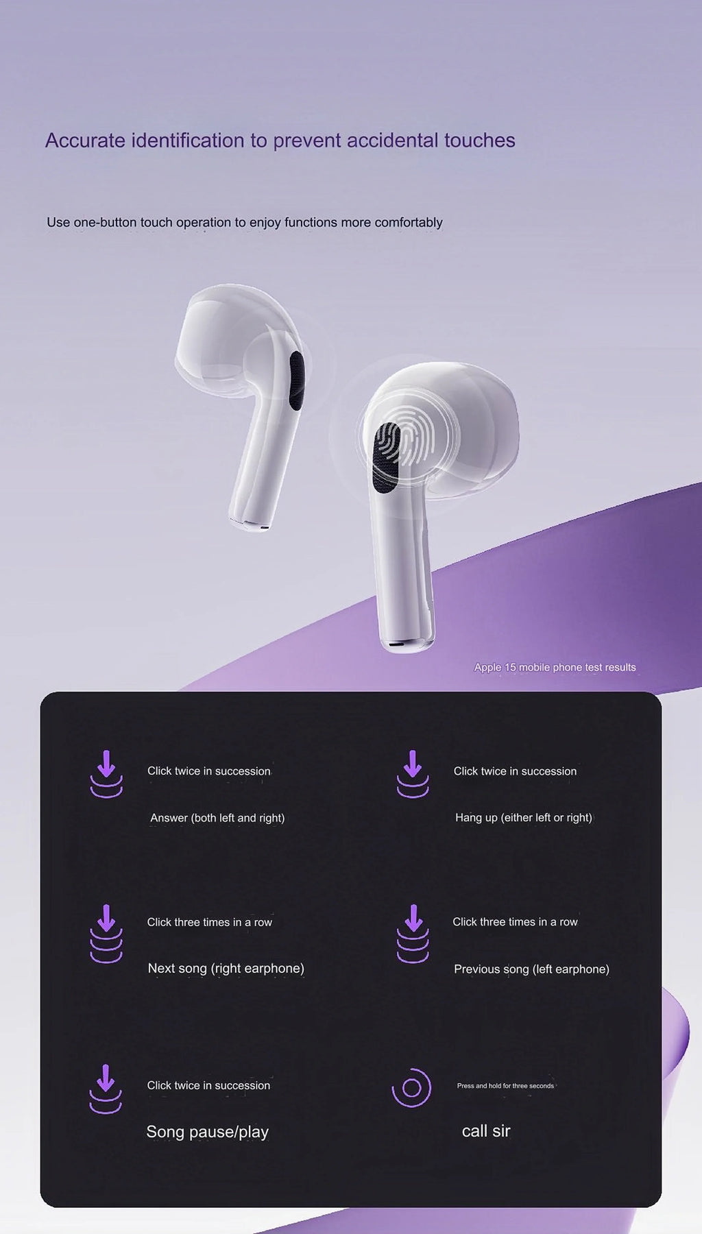 Multi-language New Arrival Headphones W12ENC Noise Reduction Smart Screen Waterproof Sports Bluetooth Headset Headphones Factory