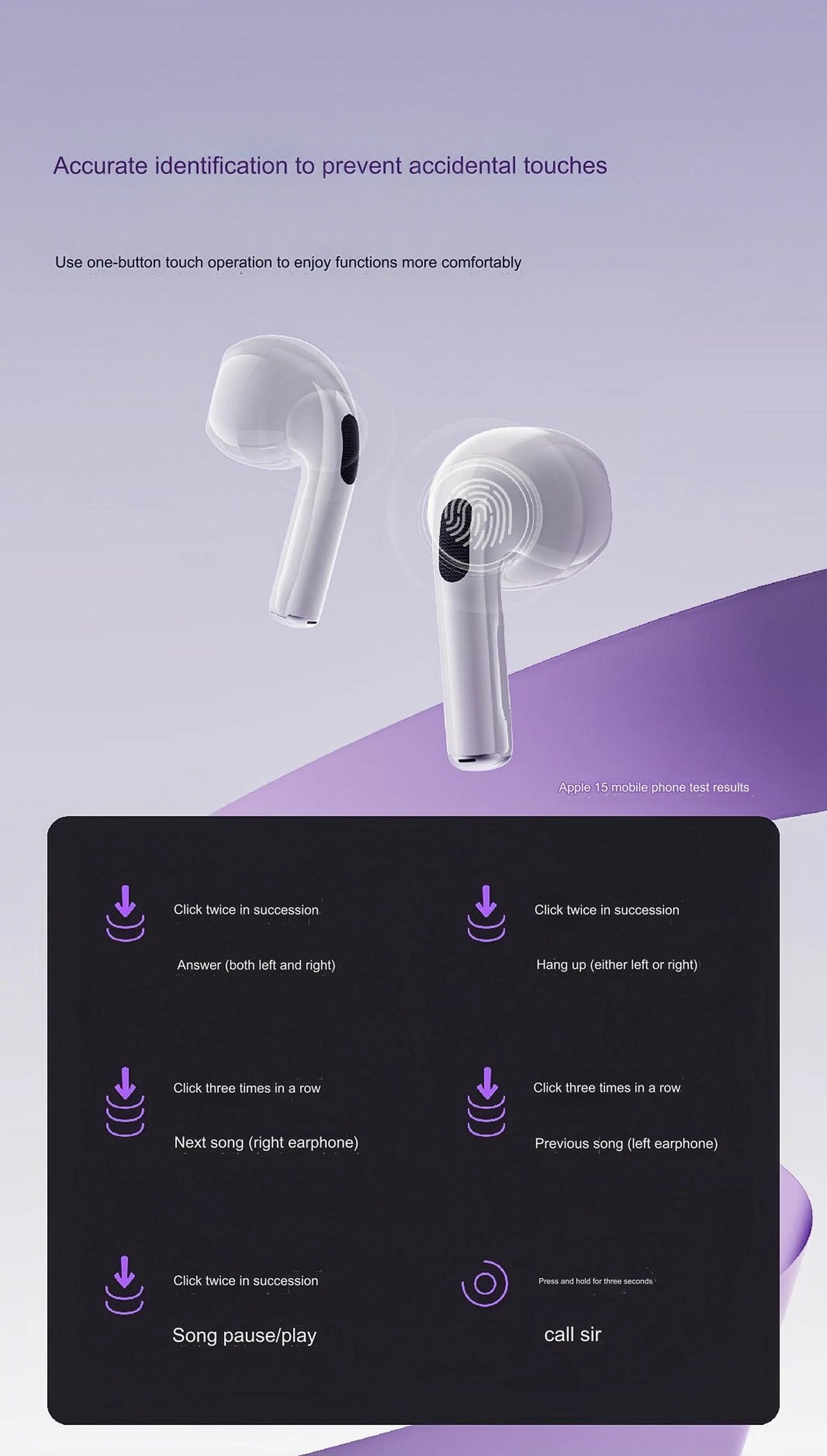 Multi-language New Arrival Headphones W12ENC Noise Reduction Smart Screen Waterproof Sports Bluetooth Headset Headphones Factory