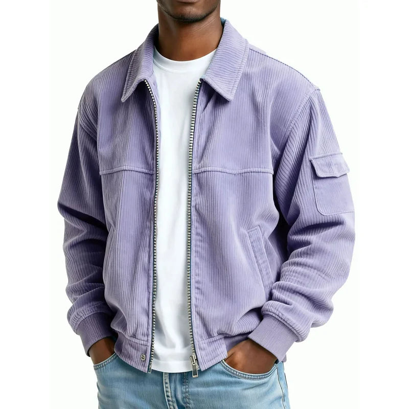 2026 Autumn Winter Men's Vintage Jackets Solid Corduroy Fashion Casual Full Sleeve Pocket Outwear Coats Man Sports Streetwear
