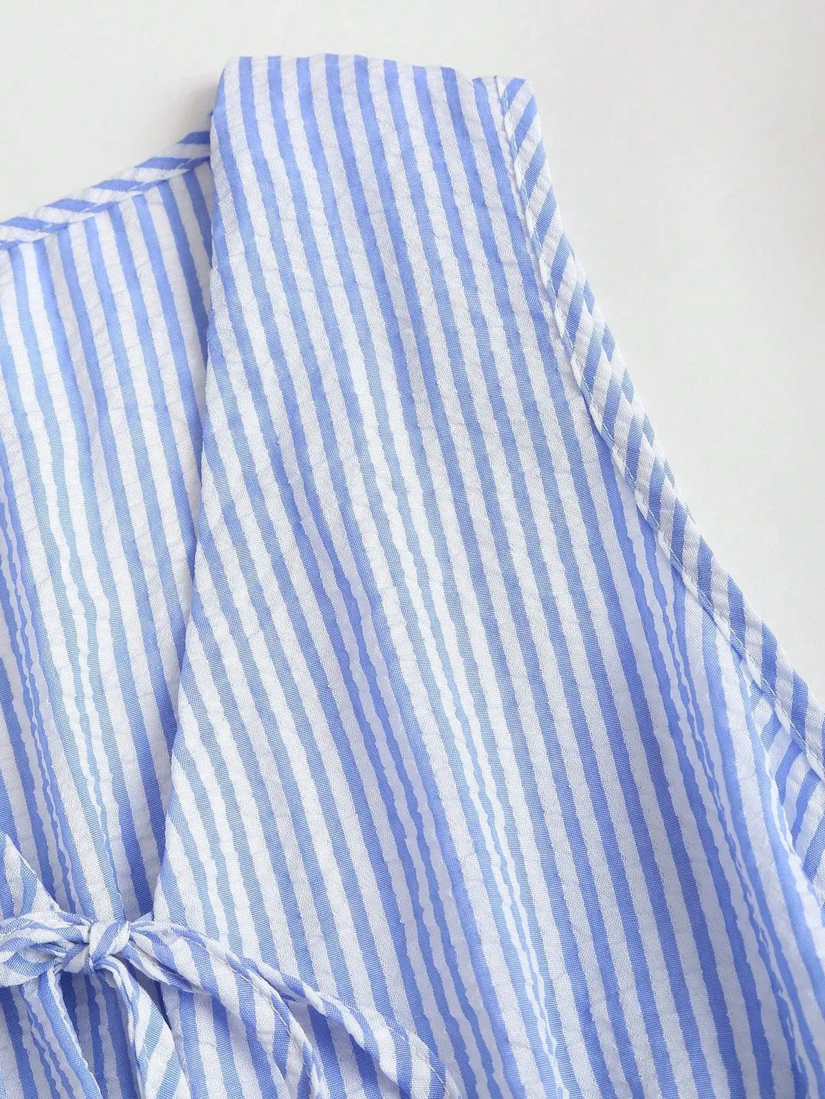 Summer Solid Color Tie Pants Set Stripe Casual Sweet Versatile Loose Comfortable Vacation Daily Two Piece Set
