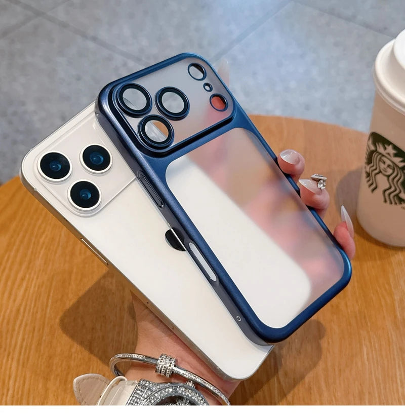 Luxury Soft Matte Phone Case For iPhone 11 12 13 14 15 16 17 18 Pro Max Plus Air Electroplating Silicone Bumper Back Cases Cover