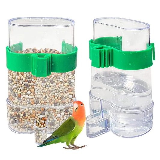 Bird Water Drinker Feeder Container Automatic Pet Feeder Birdcage Hanging Bowl Water Bottle Parrot Drinking Water Food Dispenser