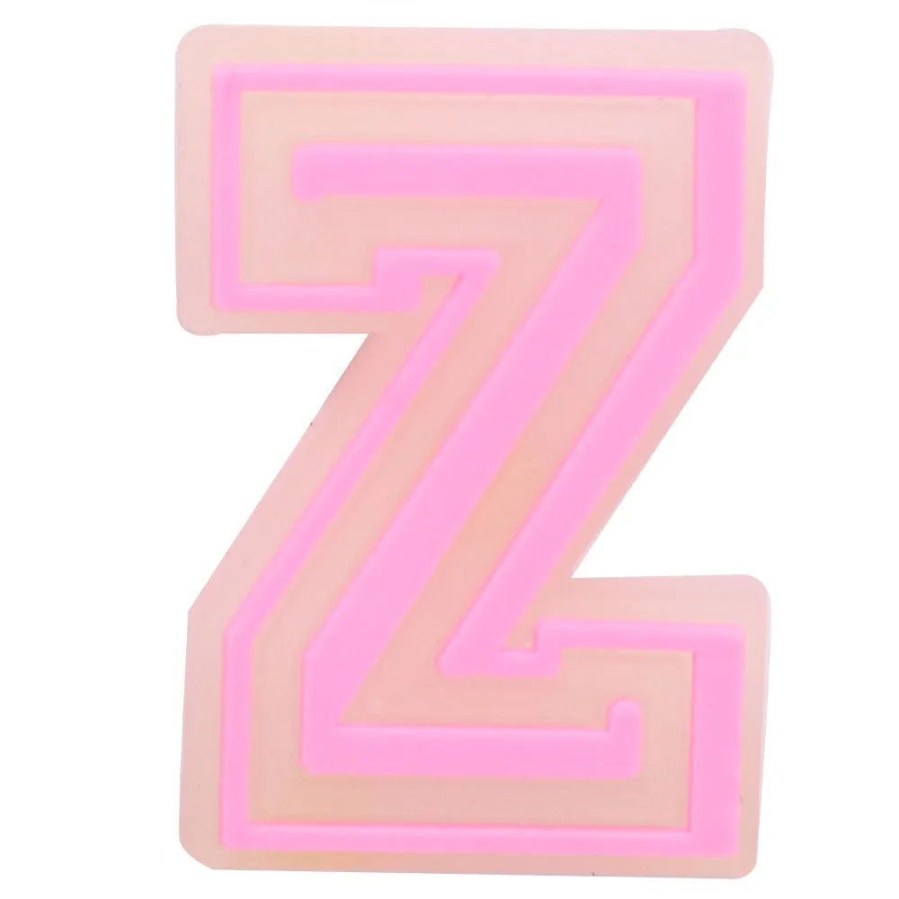 1PCS Cute Cartoon Kawaii Colorful Letter PVC Shoe Charms Grow On The Night Luminous Alphabet Sandals Shoes Decoration Kid Gft
