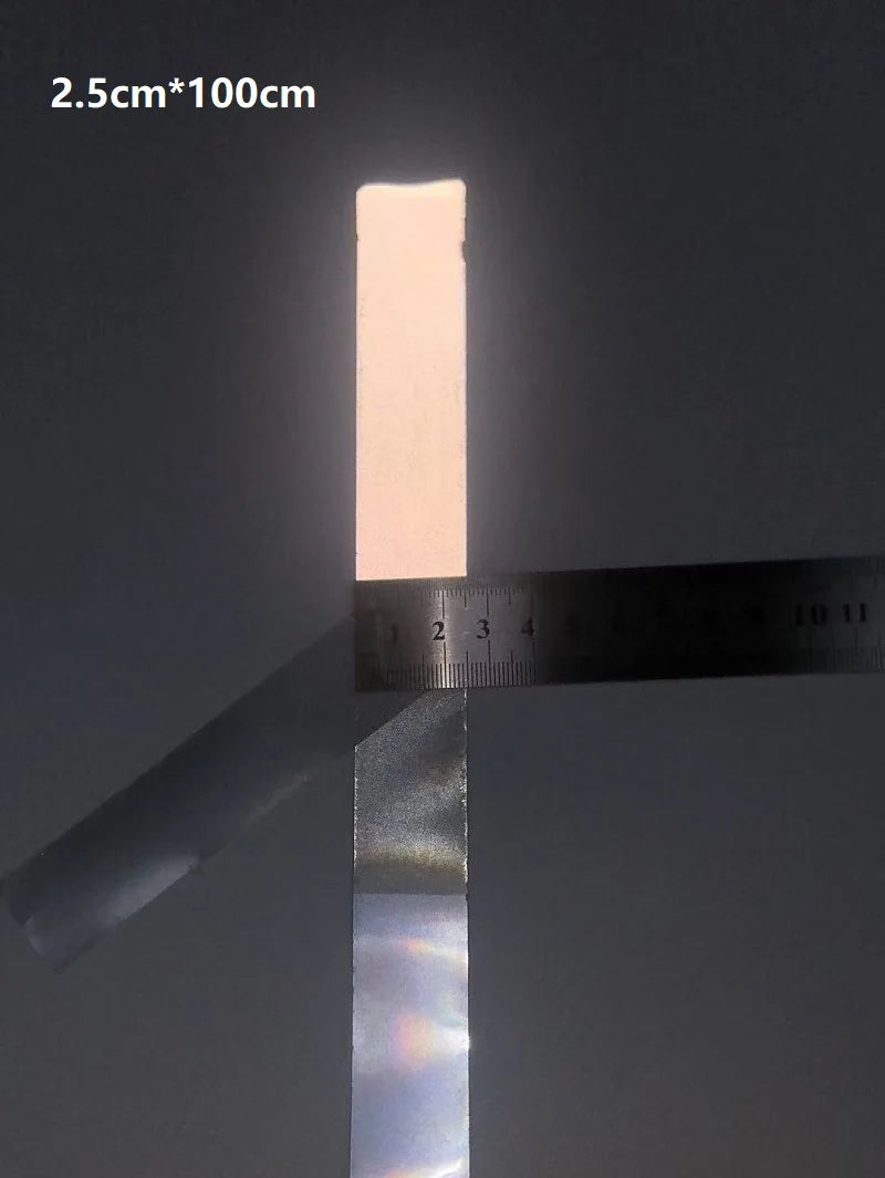 2.5cm/5cm/10cm DIY HTP Reflective Heat Transfer Vinyl Grey Strip Night Fluorescent Protective Warning Self-adhesive Tape