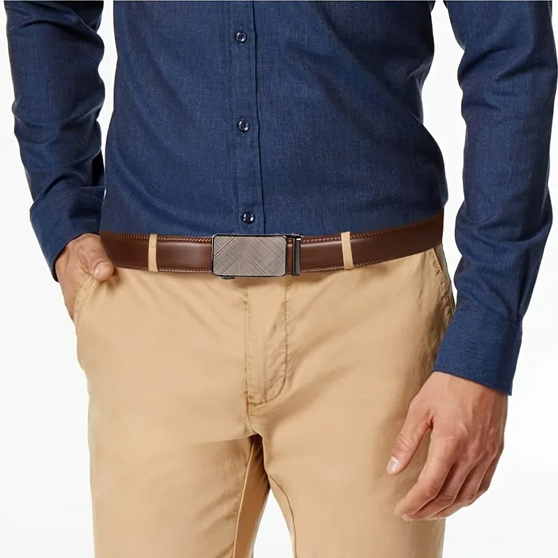 Men's Genuine Leather Cowhide Belt, For Dress Pants