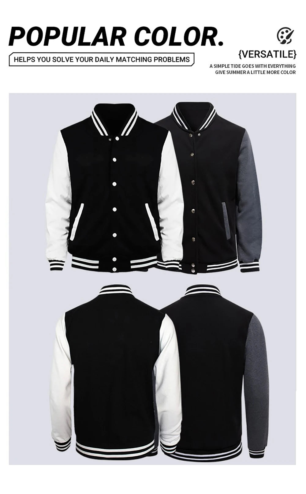 New York Art Letter Creative Printing Man Tops Basics Comfy Baseball Uniform Oversized High Street Menswear Autumn Winter Jacket