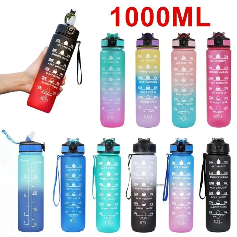 Gradient Sports Water Bottle with Straw & Carrying Strap – 900–1000ml