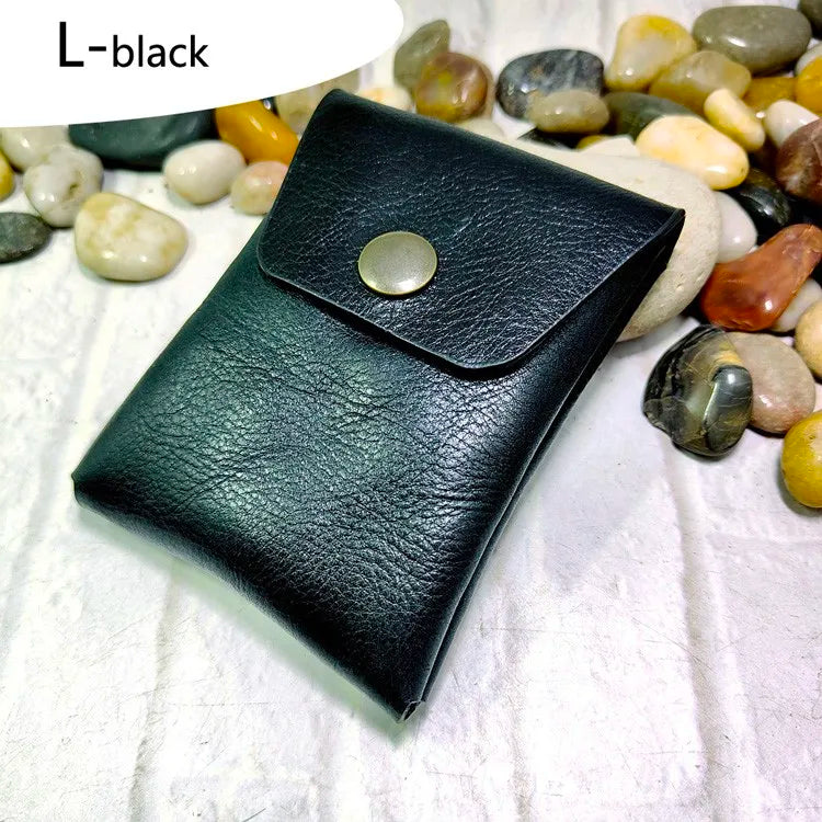 Mini Waist Bag Genuine Leather Belt Pouch Wallet Card Holder Car Key Purse Pack Driver's license Case Men Women 6071
