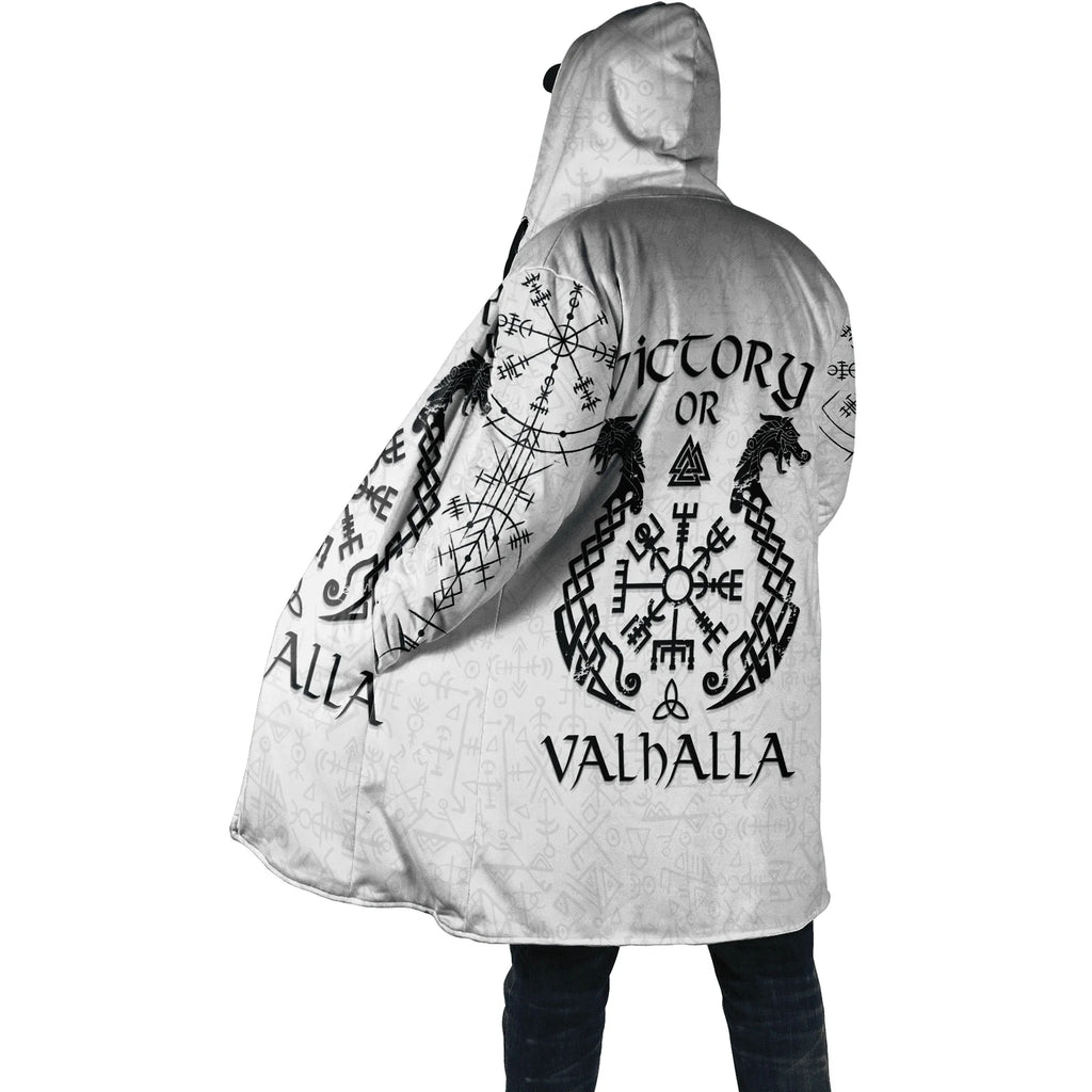Winter Fashion Mens cloak Norse Odin Raven Tattoo 3D Printed Thick Fleece Hooded Coat Unisex Casual Warm Cape coat DP23