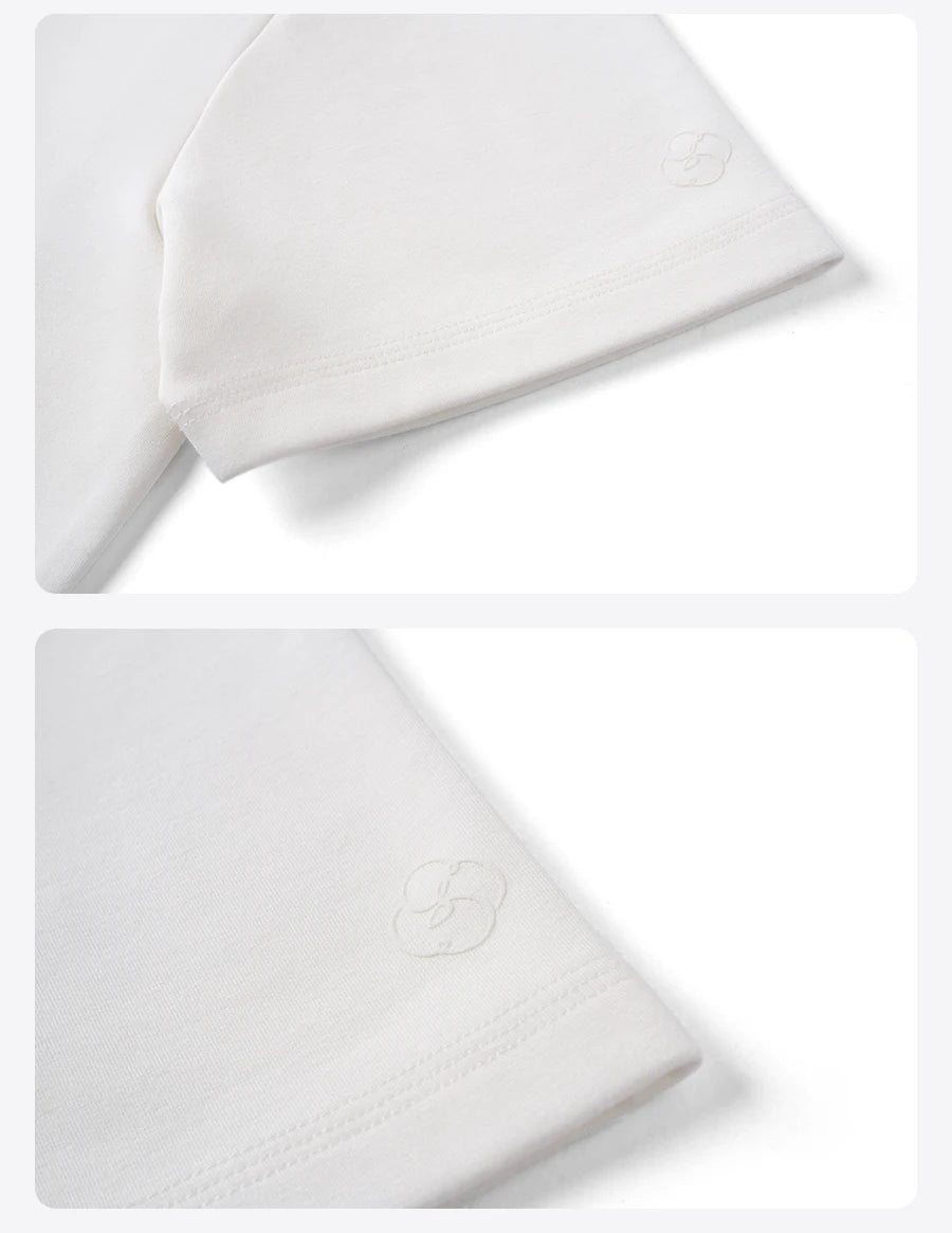 SIMWOOD 2026 Autumn Winter New Warm 260gsm Fabric T-Shirt Regular Fit Thermal Base Layer Comfortable Short Sleeve Tops