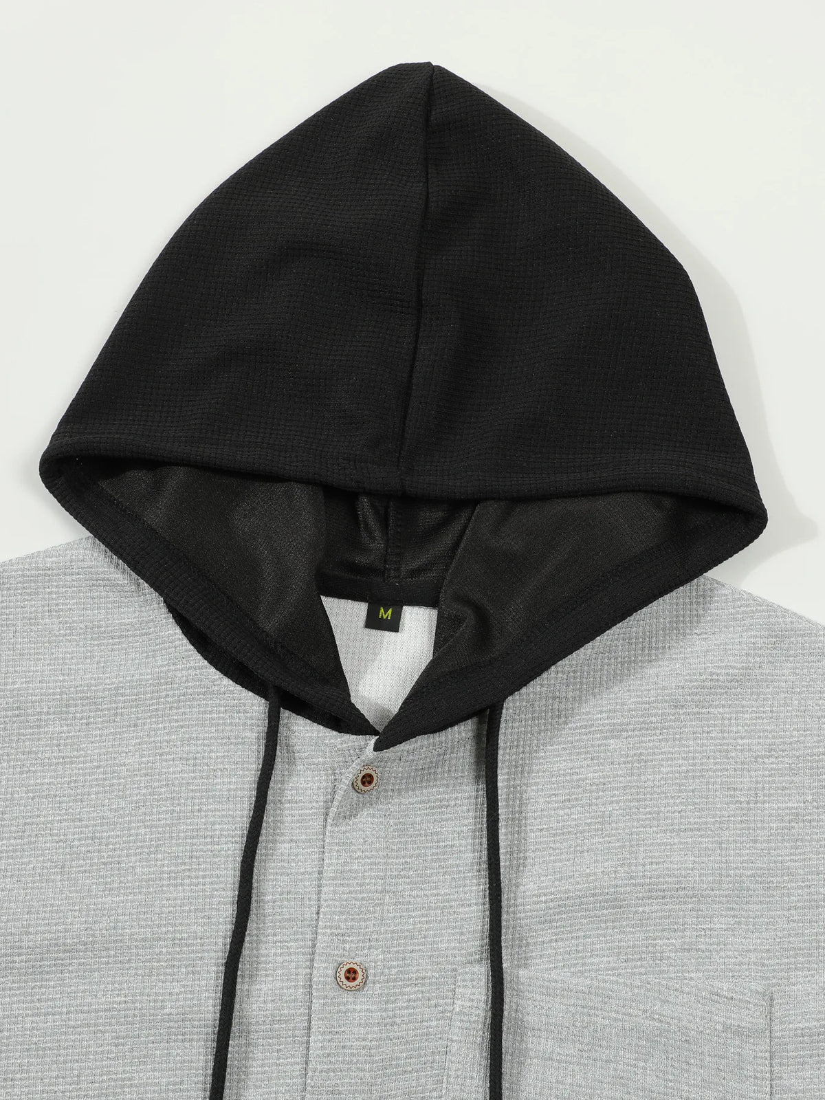 Men's American Autumn Waffle Casual Hooded Color-blocking Long-sleeved Cardigan Jacket And Trousers Set